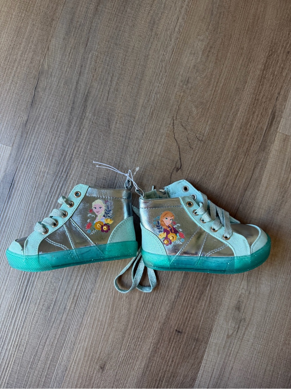 Disney Kids' Teal & Silver High-Top Sneakers with Character Graphics